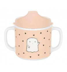 PEACH 2-HANDLE CUP WITH LID 201