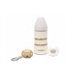 GESCHENKSET FLES/SPEEN 0-4M/CLIP GREY 21