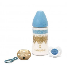 GESCHENKSET FLES/SPEEN 0-4M/CLIP BLUE 21